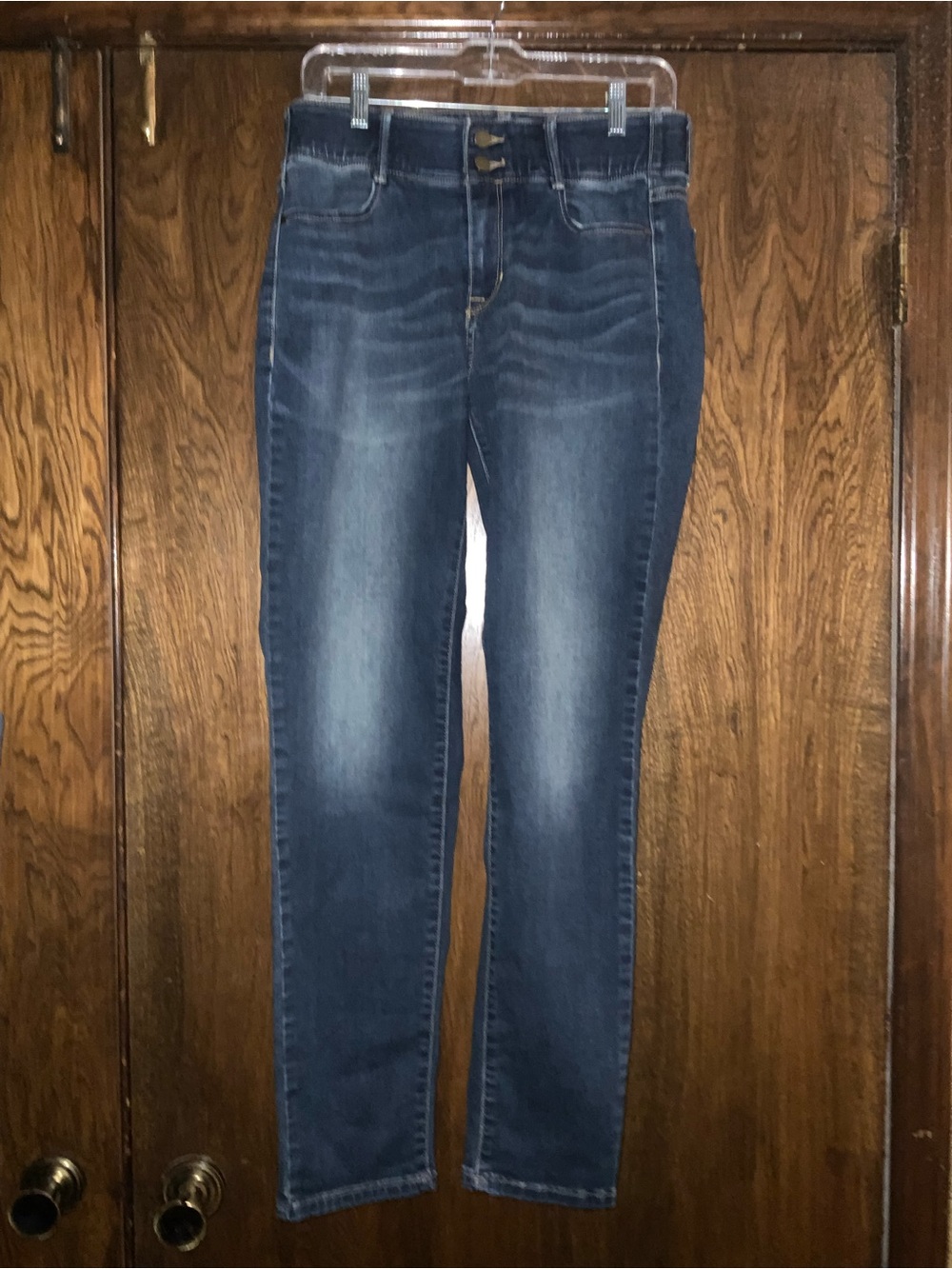 Apt. 9 Dark Blue Skinny Jeans with Faded Detail